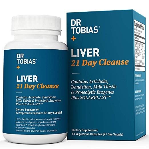 Liver 21 Day Cleanse - Detox Pills: Detoxifier & Regenerator - Solarplast, Milk Thistle (Silymarin), Artichoke, Dandelion & Proteolytic Enzymes Supplement