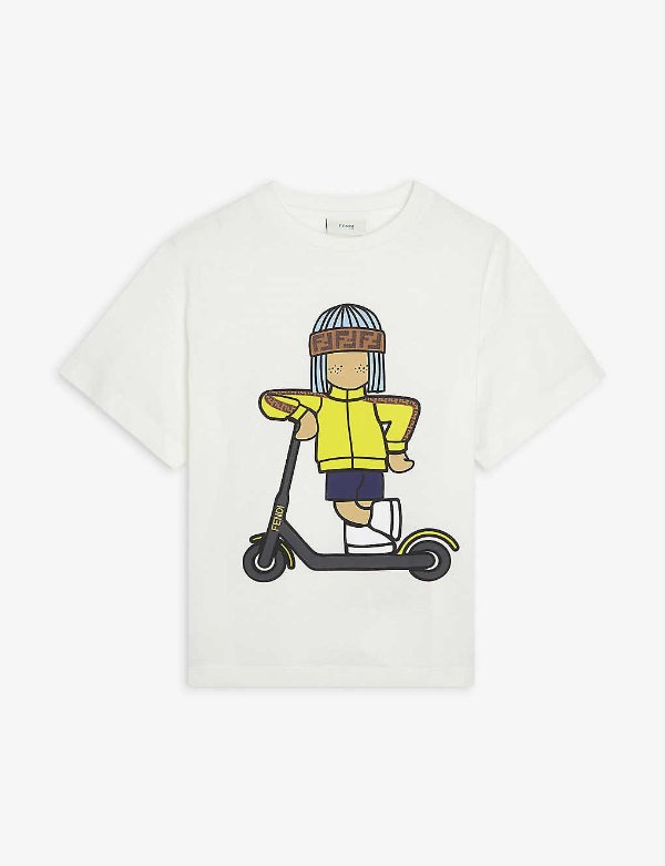 Scooter crewneck cotton T-shirt 6-14 years
