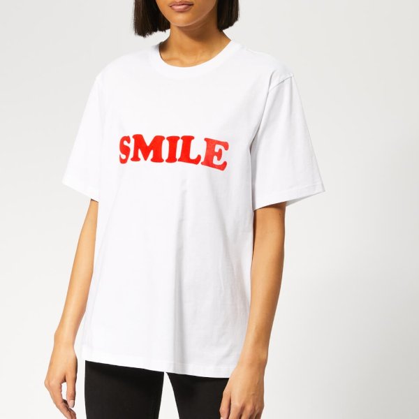 Victoria, Victoria Beckham Women's Smile T-Shirt - White