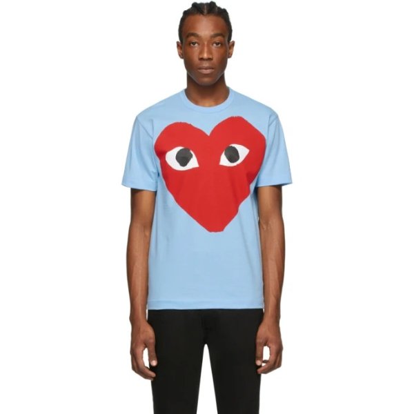 Comme des Garcons Play - Blue Big Heart T-Shirt