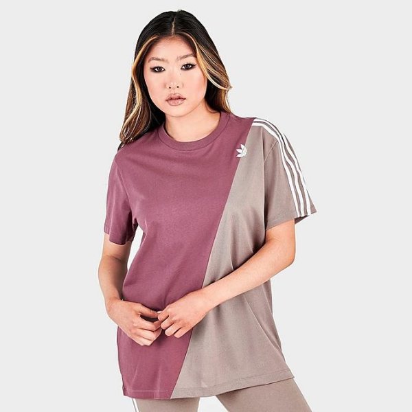 Women's adidas Originals Adicolor Sliced Trefoil Loose T-Shirt