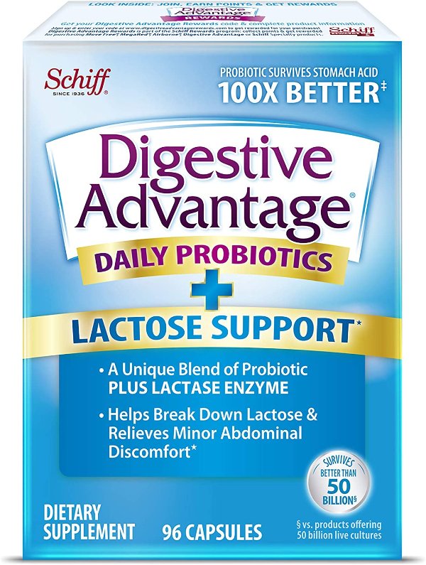 Digestive Advantage Lactose Defense - Breaks down lactose to defend against digestive upset, 96 Capsules