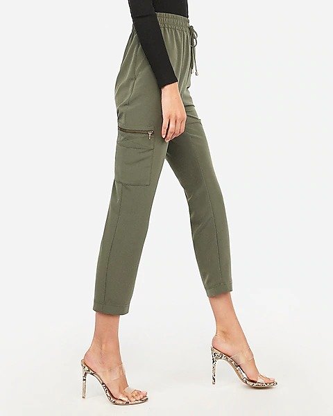 High Waisted Pull-on Cargo Utility Jogger Pant