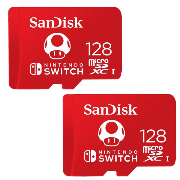 128GB 蘑菇配色 microSDXC 存储卡 2件装