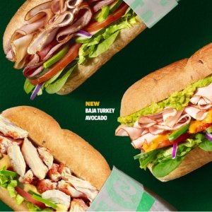 上新：Subway 蜂蜜芥末烤鸡、Baja牛油果火鸡、新Club三明治