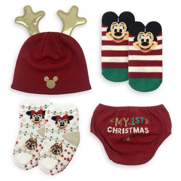 Mickey Mouse and Friends ''My 1st Christmas'' Beanie Set for Baby | shopDisney