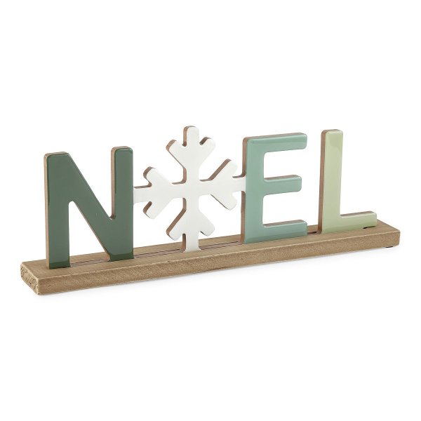 North Pole Trading Co. Into The Woods Noelword Block Christmas Tabletop Decor