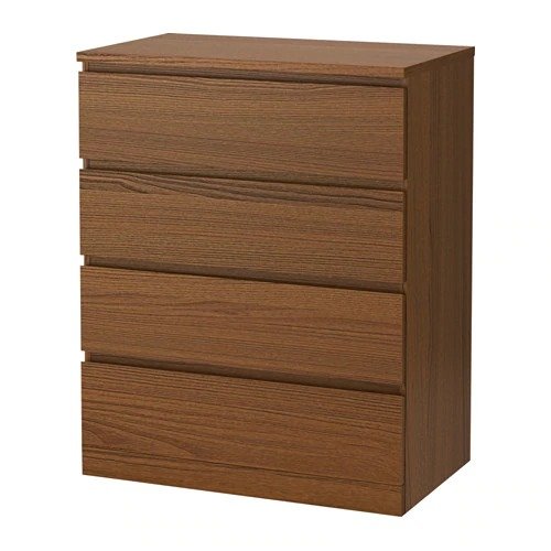 MALM 4-drawer chest - brown stained ash veneer - IKEA
