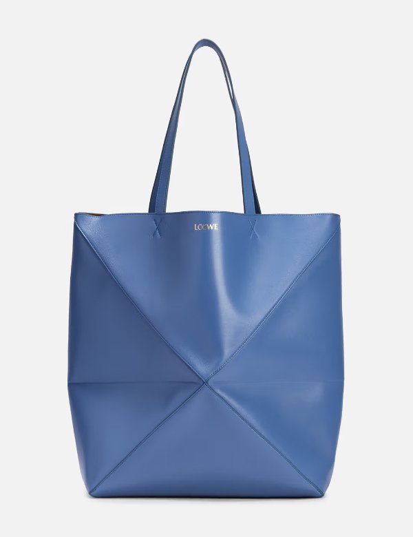 Large Puzzle Fold Tote In Shiny Calfskin