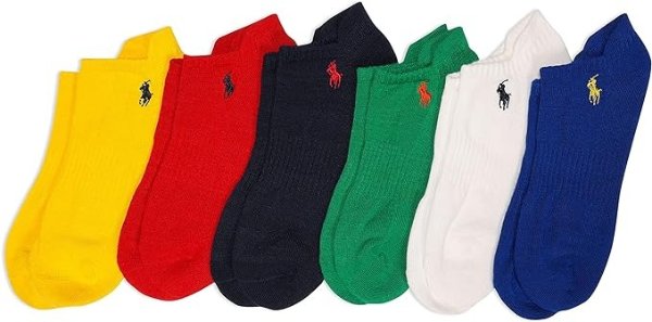 Men's Classic Sport Multi-Color Socks-6 Pair Pack-Athletic Arch Support and Comfort Cushioning