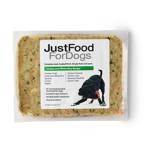 JustFoodForDogs Daily Diets Chicken & White Rice Frozen Dog Food, 18 oz. | Petco