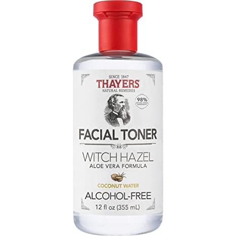 Alcohol-Free Coconut Water Witch Hazel Facial Toner with Aloe Vera Formula, 12 Ounce