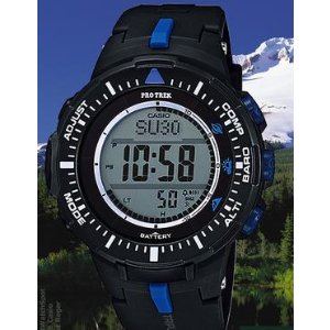Casio Men's PRG-300-1A2CR Pro Trek Triple Sensor Tough Solar Digital Display Quartz Black Watch