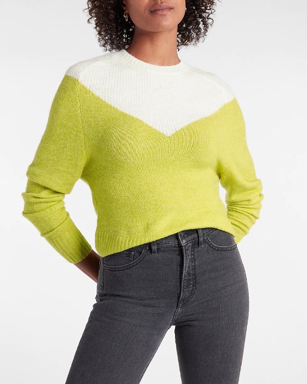 Color Block Dolman Sleeve Sweater