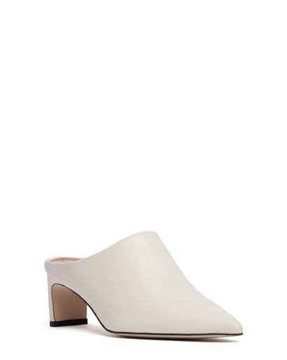 WEST - POINTED HEEL MULES WHITE KID LEATHER