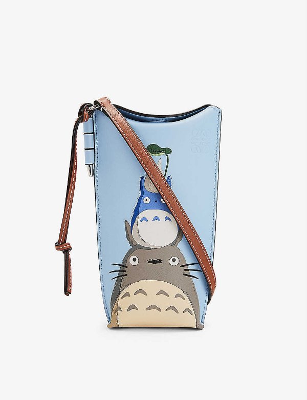 x My Neighbour Totoro Gate Pocket graphic-print leather shoulder bag