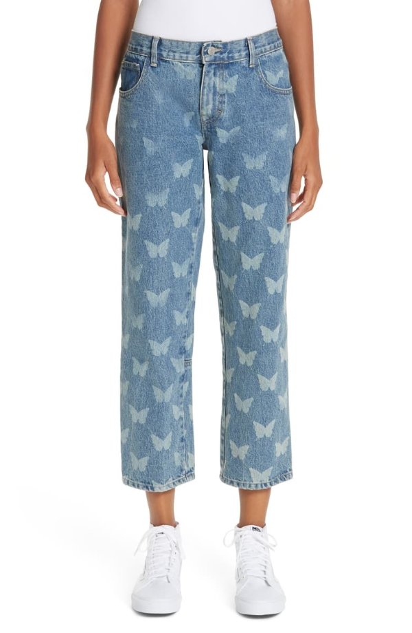 Mariah Butterfly Crop Jeans