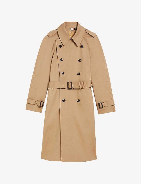 Ogmore double-breasted cotton trench coat