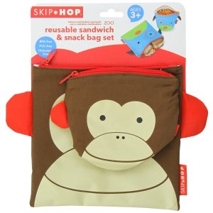 Skip Hop Zoo Reusable Sandwich & Snack Bag Set  