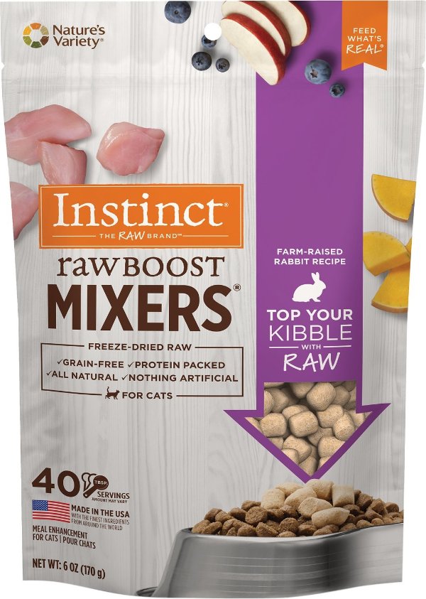 by Nature's Variety Raw Boost Mixers Rabbit Recipe Freeze-Dried Cat Food Topper, 6-oz bag - Chewy.com