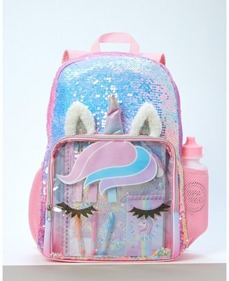 Girls Unicorn Backpack, 15 Piece Set