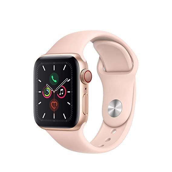 Watch Series 5 (GPS + Cellular, 40mm) - Gold Aluminum Case with Pink Sport Band