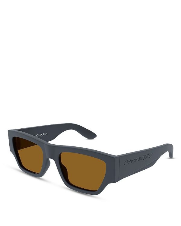 Angled Rectangular Sunglasses, 55mm