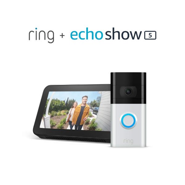 Ring Video Doorbell 3 + Echo Show 5 套装