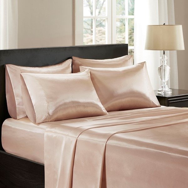 Satin Wrinkle-Free Luxurious 6-Piece Sheet Set By Madison Park Essentials - Designer Living