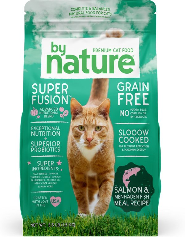 BY NATURE PET FOODS Salmon & Menhaden Fish Meal Recipe Grain-Free Dry Cat Food, 3.5-lb bag - Chewy.com
