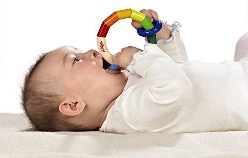 HABA Kringelring Wooden Baby Rattle Clutching Toy & Teether (Made in Germany)