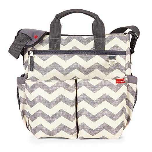 Messenger Diaper Bag With Matching Changing Pad, Duo Signature, Chevron