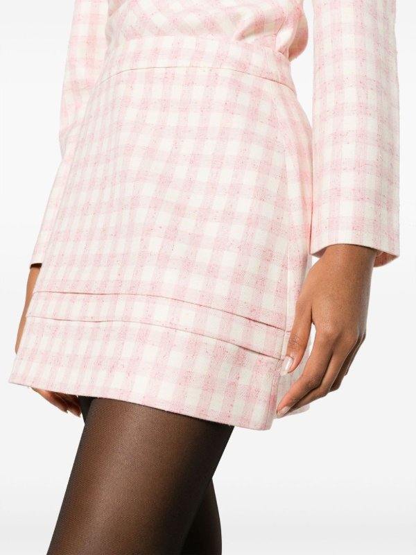 A-line checkerboard-print miniskirt