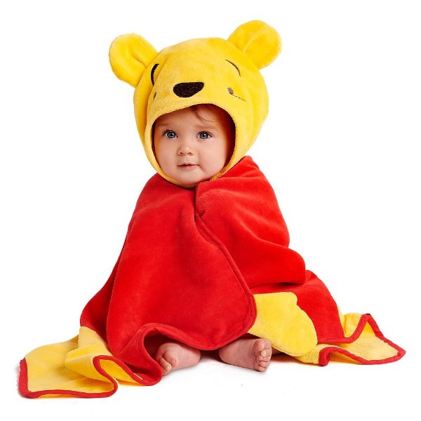 Winnie the Pooh 图案连帽浴巾