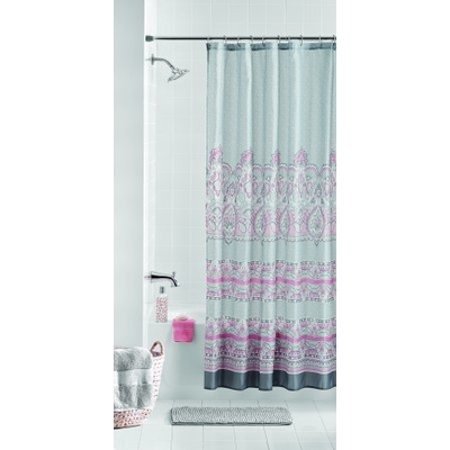 Mainstays Paisley Kagney 14 Piece Bath Set with Noodle Rug and Shower Curtain