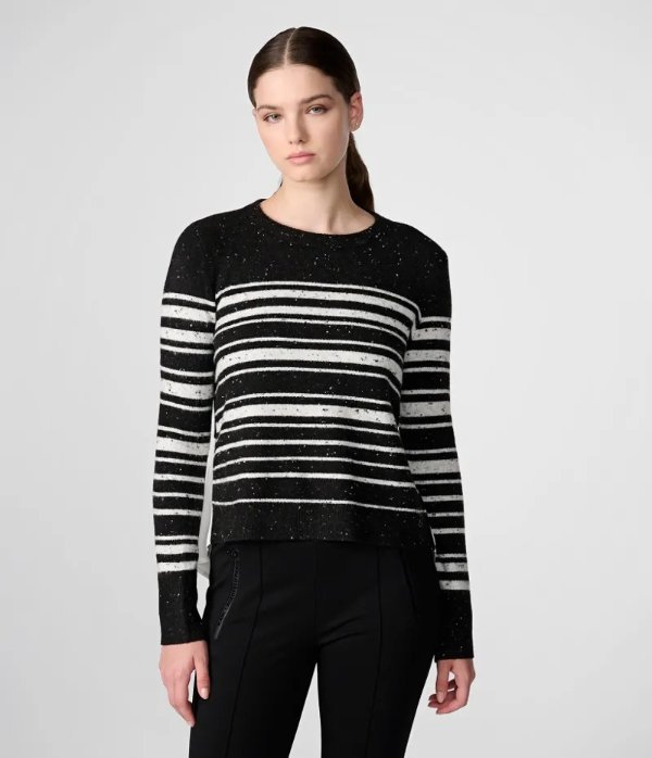 STRIPE PULLOVER LAYERED LOOK SWEATER