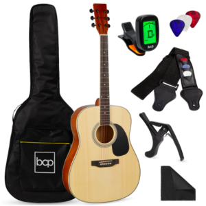 Best Choice Products 41in Acoustic Guitar Starter Kit w/ Digital Tuner, Padded Case, Picks, Strap (Available in 3 colors)