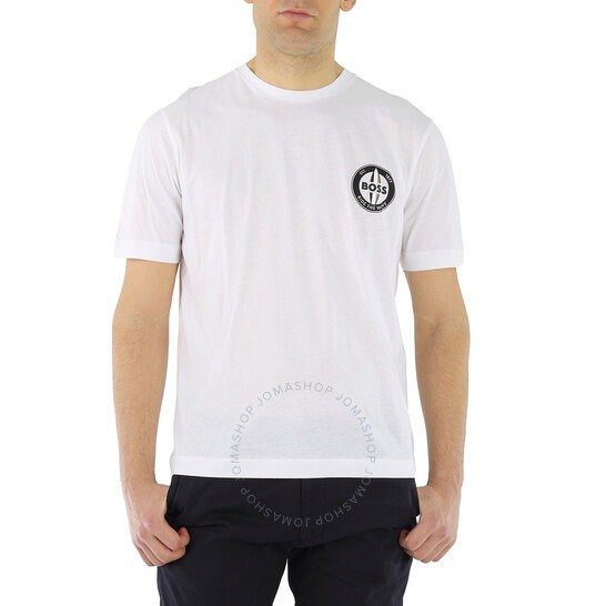 Men's White Logo Artwork Cotton-blend T-shirt