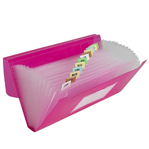 C-Line 13-Pocket Poly Expanding File, 10 x 5 Inches