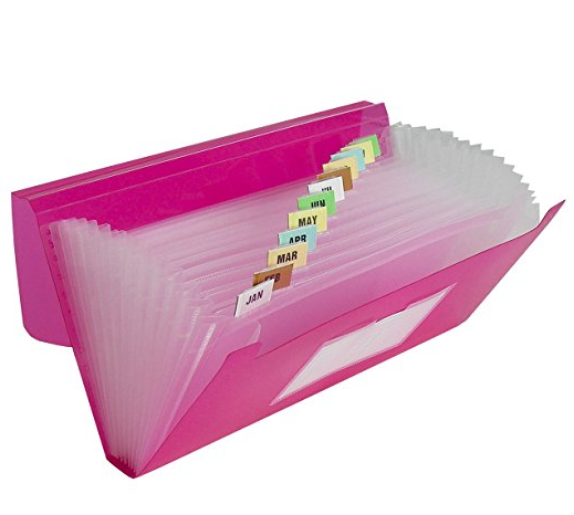 C-Line 13-Pocket Poly Expanding File, 10 x 5 Inches