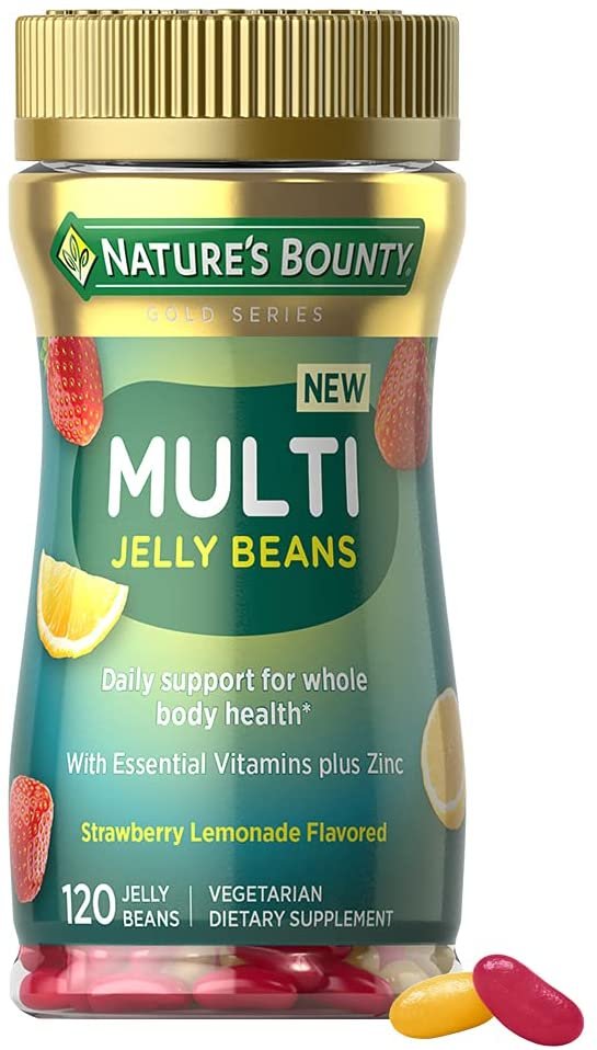 Multi Jelly Beans, Multivitamin, Strawberry-Lemonade Flavor, 120 Count
