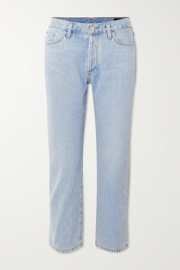 + NET SUSTAIN The Low Slung cropped mid-rise straight-leg jeans
