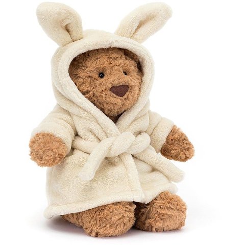 穿浴袍的小熊毛绒玩具