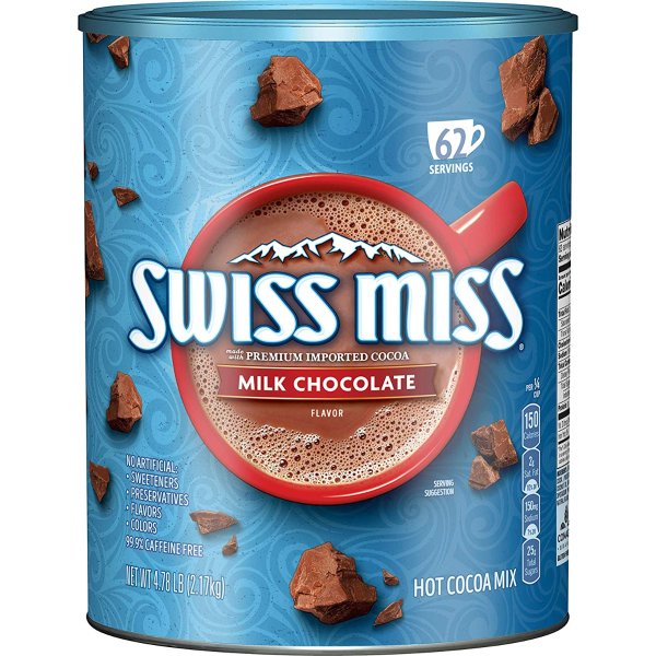 Swiss Miss 牛奶巧克力口味可可粉 4.78磅大罐装