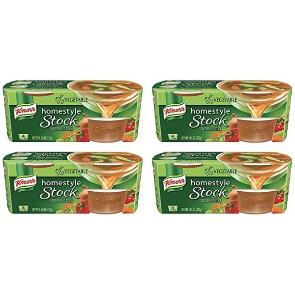 Homestyle Stock For Rich, Authentic Flavor Vegetable Low-Fat and MSG-Free 4.66 oz, 4 Count