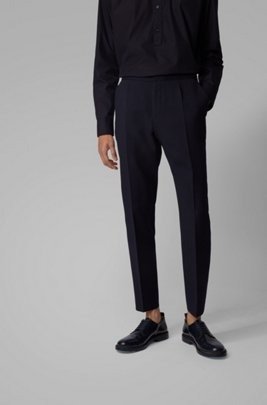 Slim-fit pants in seersucker fabric with stretch by boss Slim-fit jacket in a virgin-wool blend by boss