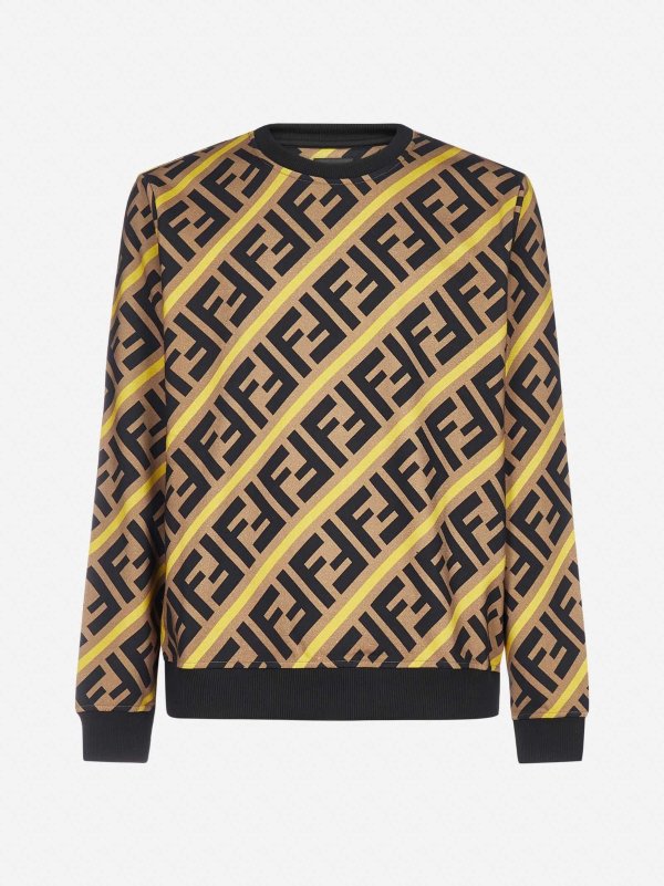 FF diagonal striped cotton sweatshirt