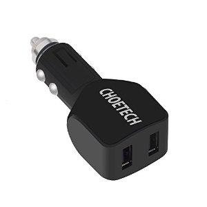 CHOETECH 21W 4.8A Dual USB Car Charger/Adapter with Fast Charging Speed