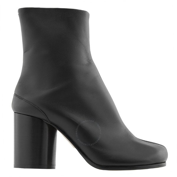 Ladies Black Tabi 80 Leather Ankle Boots