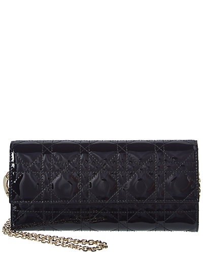 LadyCannage Quilted Patent Wallet on Chain